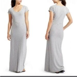 Athleta Maxi Dress XS White gray Striped Size Small Makai